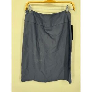 NWT Daily Look Knee Length Pencil Skirt Women's Large Navy Blue Pull-on Summer